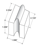 2" high, No. 1 Arch, Zircoa Tongue and Groove Brick