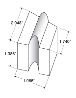 2" high, No. 2 Arch, Zircoa Tongue and Groove Brick