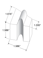 2" high, No. 3 Arch, Zircoa Tongue and Groove Brick