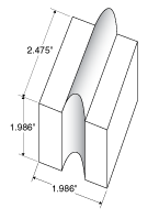 2" high, Straight Zircoa Tongue and Groove Brick