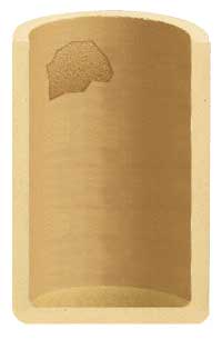 Large ''spalls'' on the inner sidewalls